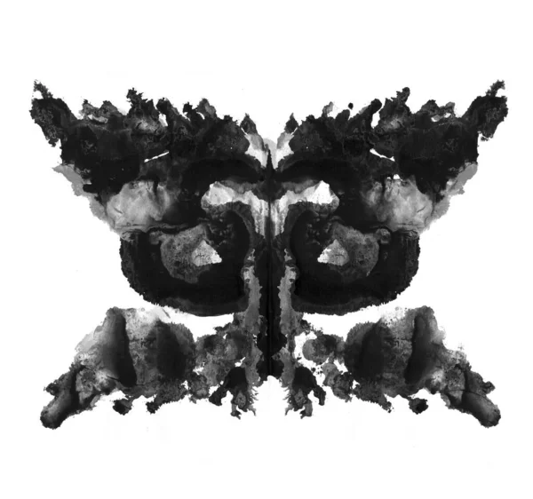 Teste Rorschach Feito Com Tinta Borrada Teste Psicológico Silhueta Borboleta — Fotografia de Stock