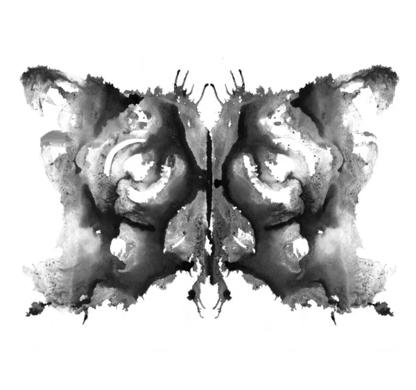 Rorschach Test Gemaakt Met Inktvlek Psychologische Test Silhouet Van Zwarte — Stockfoto