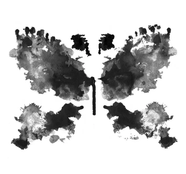 Prueba Rorschach Hecha Con Tinta Prueba Psicológica Silueta Mariposa Negra — Foto de Stock