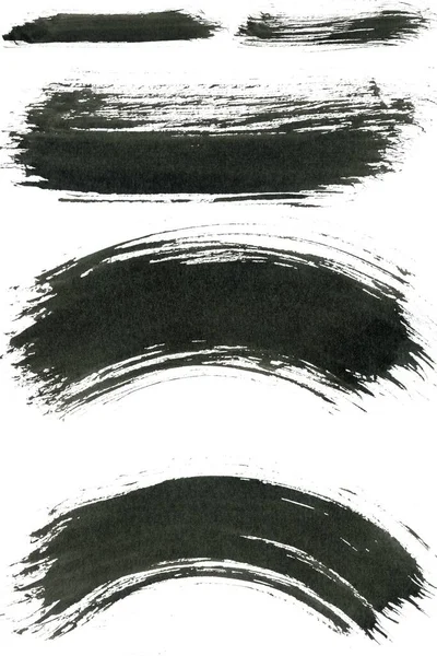 Geometrický Tvar Mokrého Inkoustu Údery Štětcem Kartáče Textury Moderní Grunge — Stock fotografie