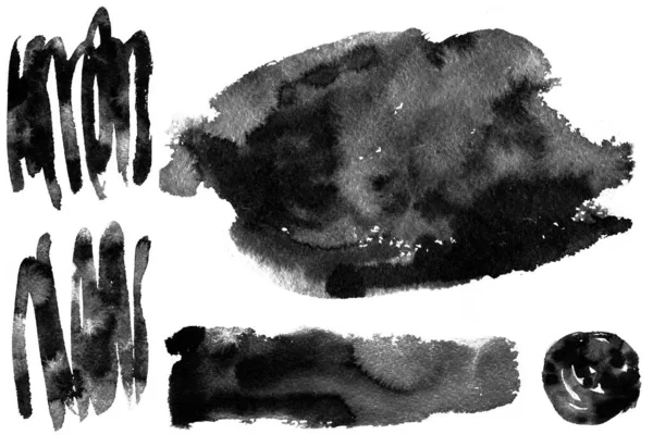 Геометрическая Форма Влажных Чернил Мазки Кисти Текстурные Кисти Современные Гранж — стоковое фото