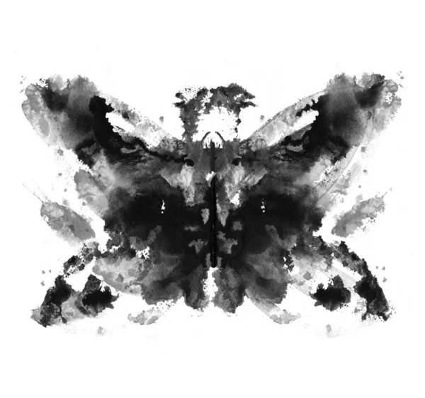 Rorschach Test Gemaakt Met Inktvlek Psychologische Test Silhouet Van Zwarte — Stockfoto