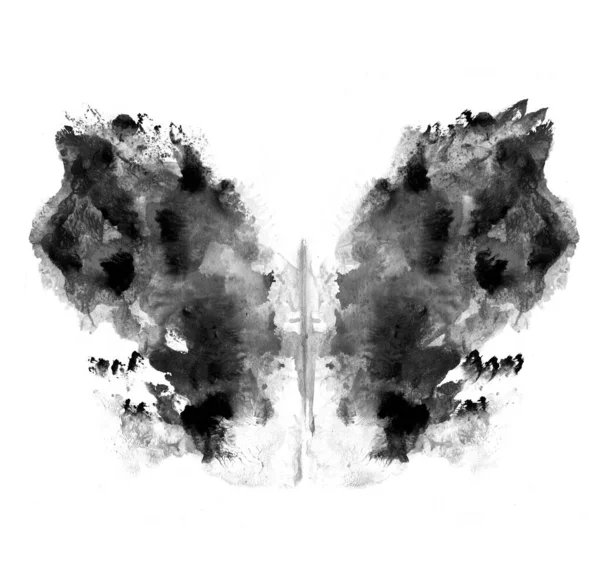 Rorschach Test Gjort Med Bläckplump Psykologiskt Test Silhuett Svart Fjäril — Stockfoto