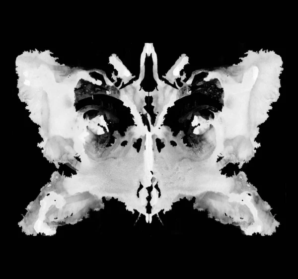 Prueba Rorschach Hecha Con Tinta Prueba Psicológica Silueta Mariposa Negra — Foto de Stock