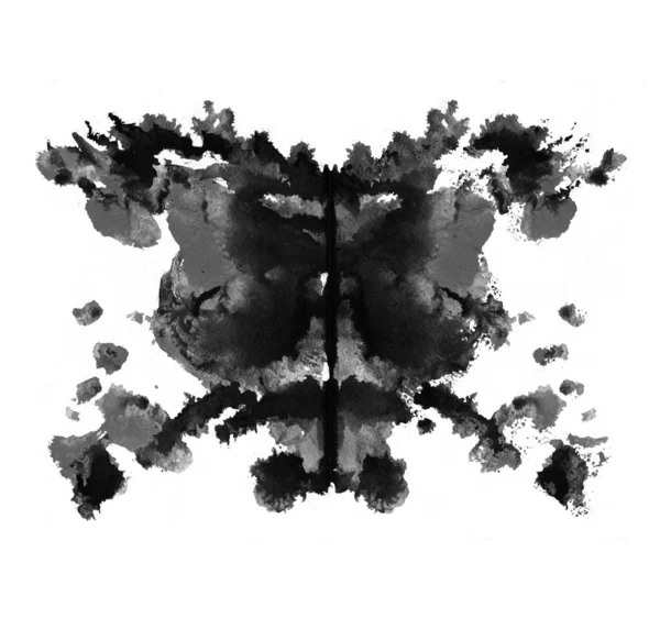 Rorschach Test Mit Tintenklecks Psychologischer Test Silhouette Des Schwarzen Schmetterlings — Stockfoto