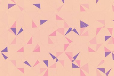 Geometrik şekilli pembe soyut arkaplan, üçgenler