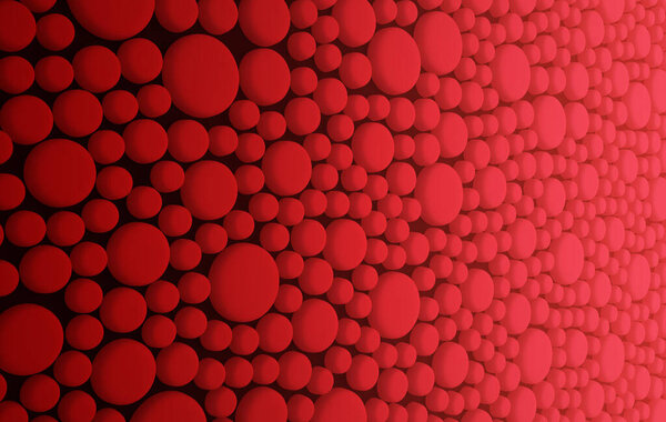 Abstract red bubbles background, texture for copy space