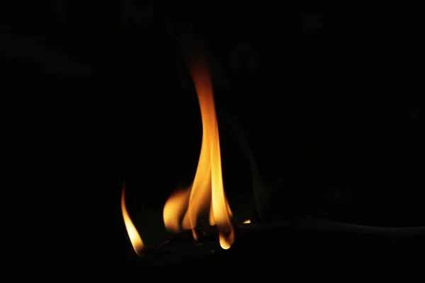 Fire Flame Black Background — Stock Photo, Image