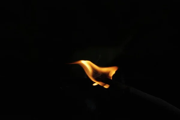 Fire flame on the black background — Stock Photo, Image