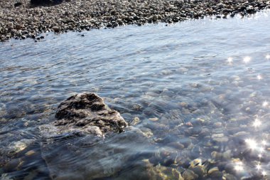 Plaj adriaticwith taşlar
