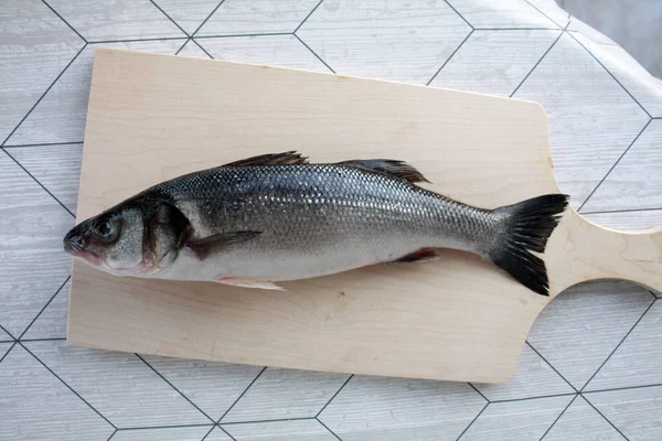 Asino Marino Pesce Fresco Sulla Scrivania Della Cucina — Foto Stock