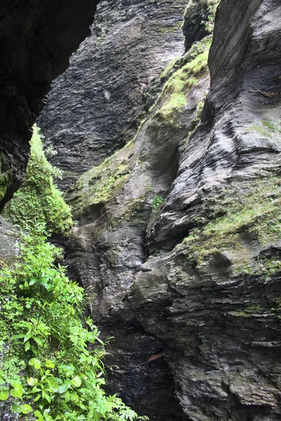 Viamala Desfiladeiro Canyon Cantão Graubuenden Suíça — Fotografia de Stock