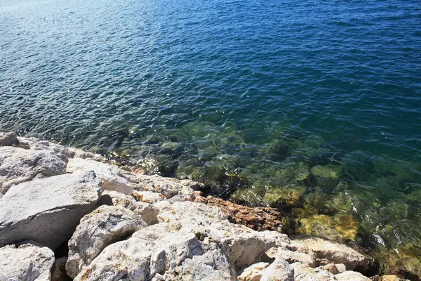 Mare Adriatico Costa Selvaggia Nella Giornata Sole — Foto Stock
