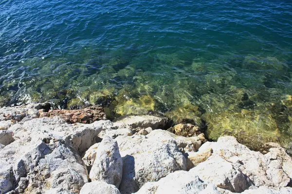 Mare Adriatico Costa Selvaggia Nella Giornata Sole — Foto Stock