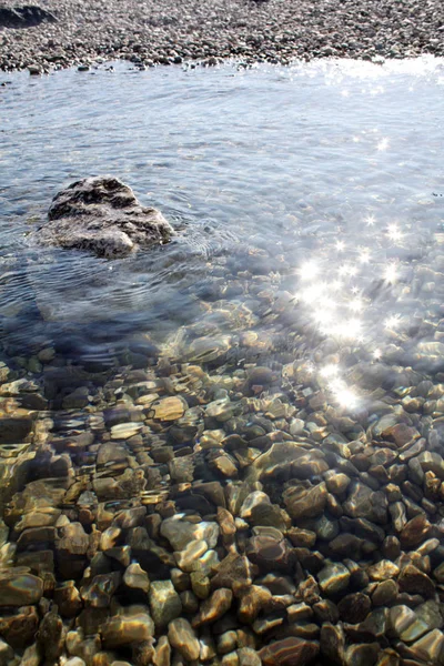 Plaj adriaticwith taşlar ve sıçraması