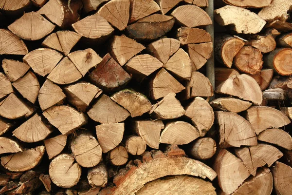Firewood Parede Textura Fundo — Fotografia de Stock