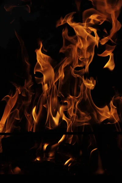 Fire on the black background — Stock Photo, Image