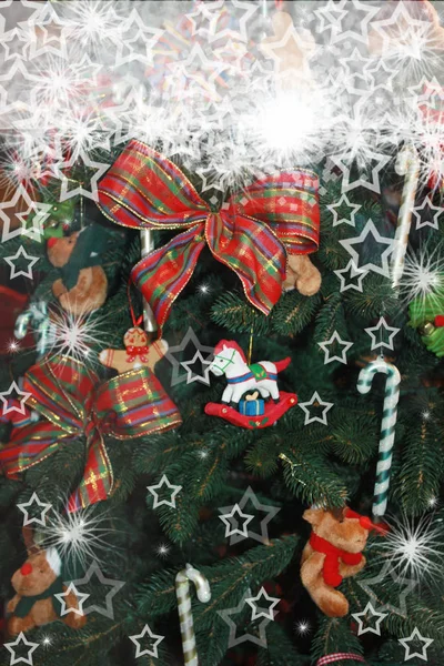 Χριστουγεννιάτικο δέντρο φόντο κάρτα — Φωτογραφία Αρχείου