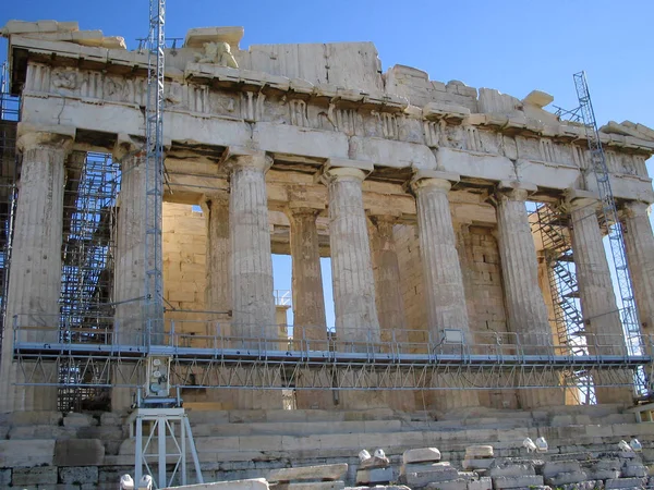 Acropoli con colonna in Atene Grecia — Foto Stock