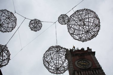 Noel dekorasyon gökyüzündeki Zadar Hırvatistan