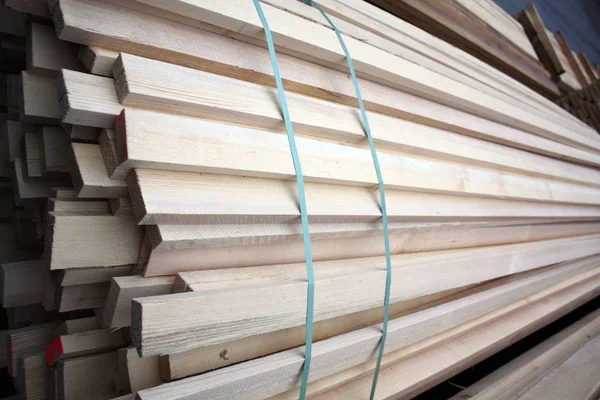 lumber wood at production at the factory