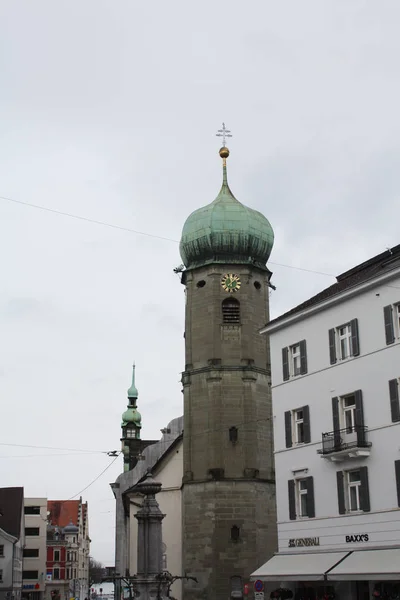 Strada Con Case Austria Bregenz — Foto Stock