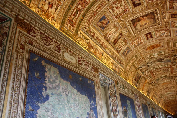 Ватиканська Музей Римі Італія Карта Galarie — стокове фото