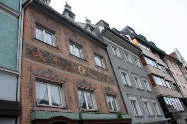 Bregenz 'deki eski ev. Avusturya 2018