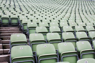 Bregenz. Avusturya 2018. Açık Tiyatro koltuk arka plan