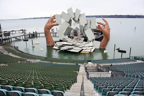 Bregenz Vorarlberg Austria Januar 2018 Floating Open Air Theater Stage — Stock Photo, Image