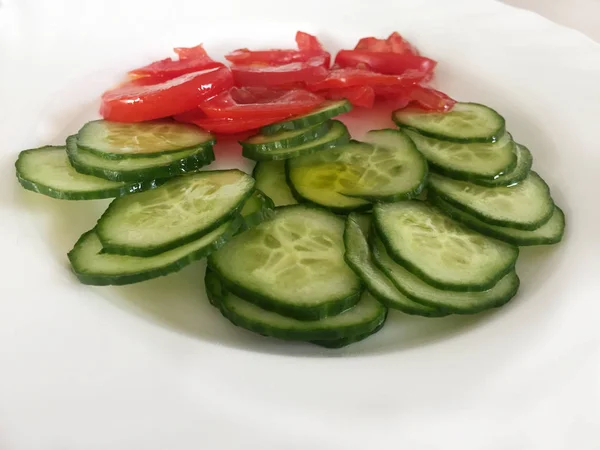 Ensalada Con Pepino Tomates — Foto de Stock