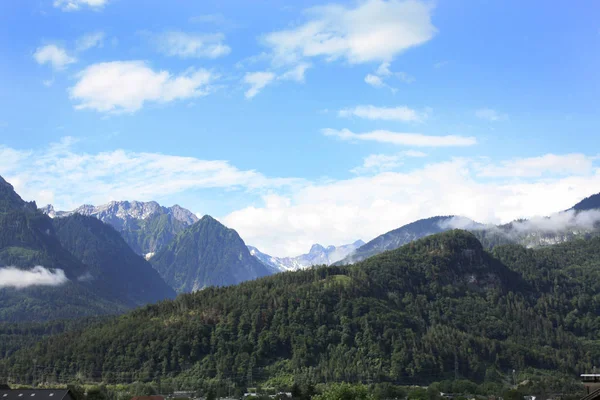 Austria Paisaje Con Alpes Austríacos Verano Las Montañas —  Fotos de Stock