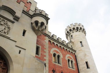Almanya 'daki Neuschwanstein Kalesi. Unesco Dünya Kültür Mirası Ludwig Şatosu. Prenses Sissi..