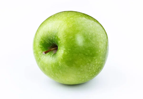 Groene appel met blad — Stockfoto