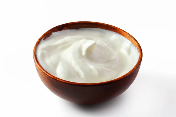 Crema agria aislado fondo blanco — Foto de Stock