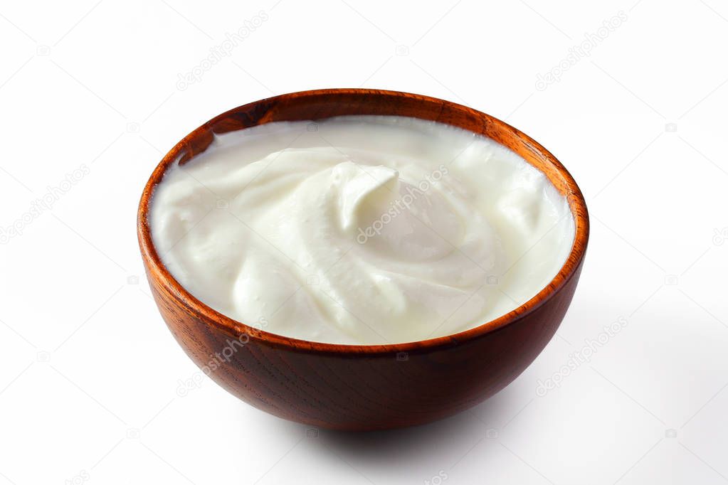 sour cream  isolated white background