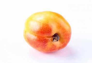  Yaprağın izole edilmiş beyaz arkaplanı olan kayısı