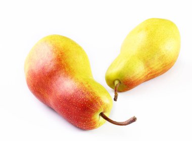 Beyaz arka plan üzerinde taze, sarı, armut