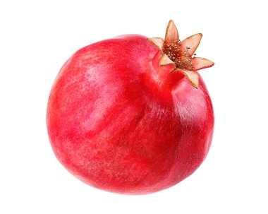 Beyaz arka plan nar dilim ve yaprak ile izole