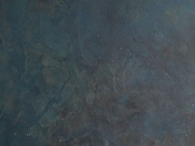 Soyut grunge dekoratif koyu mavi gri sıva duvar arka planı. Kasvetli kaba lekeli doku. Tasarım için kopyalama alanı olan web pankartı veya duvar kağıdı.
