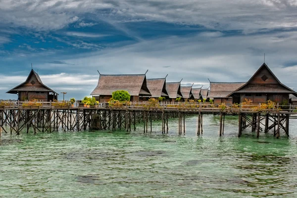 Uitzicht op Kapalai Resort Turquoise tropische paradijs Borneo-Indonesië — Stockfoto