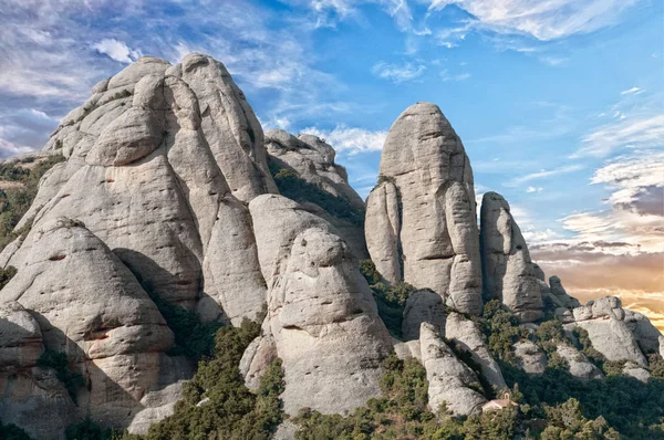 Montserrat klostret landskap Visa panorama — Stockfoto