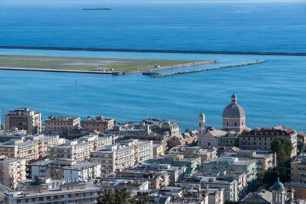 Genua Luftaufnahme Panorama Landschaft Stadtbild — Stockfoto