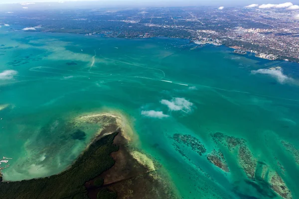 Miami na Florydzie z lotu ptaka krajobraz panorama — Zdjęcie stockowe