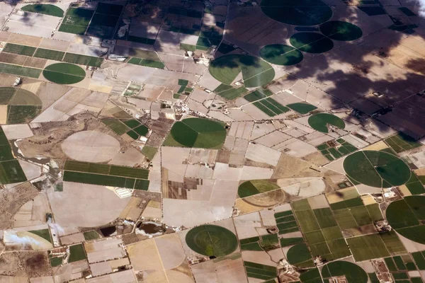 Gekweekte velden luchtfoto landschap — Stockfoto