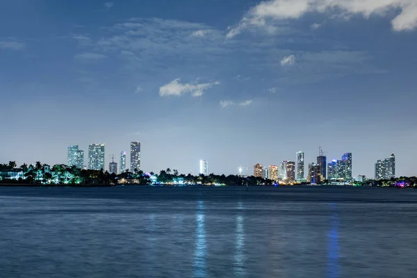 Miami downtown noc zobrazit panorama — Stock fotografie
