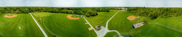 野球のフィールド空撮パノ — ストック写真