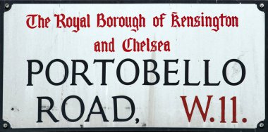 Portobello road Londra sokak işareti detay
