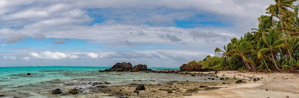 Aitutaki Polinésia Cook Island vista para o paraíso tropical — Fotografia de Stock