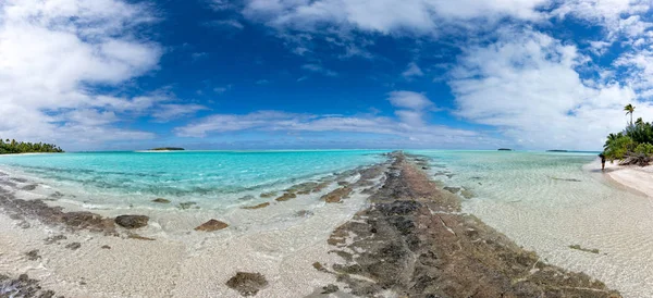 Polinesia Aitutaki Isla Cook vista paraíso tropical —  Fotos de Stock